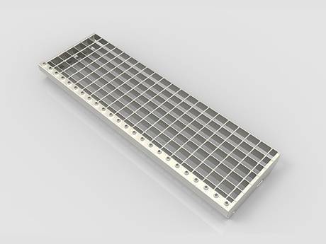 A stair tread steel grating used in the straight stair.