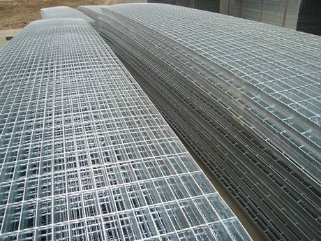 Hot dipped steel gratings on our factory yard.