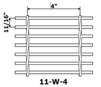 Un dessin montre la grille de barre d'acier 11w4 et 11p4