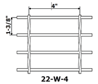 Un dessin montre une grille de barre d'acier 30w4 et 30p4