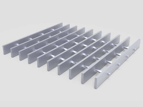 Aluminum grating with a plain surface is displayed.