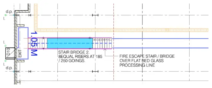 A grating ball joint stanchions installation layout drawing