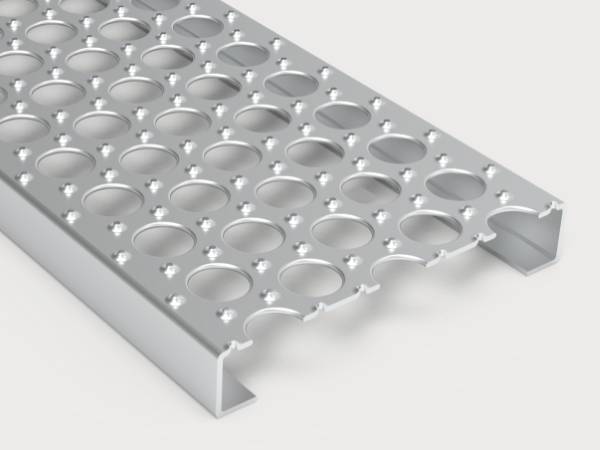A piece of O-grip safety grating is displayed.
