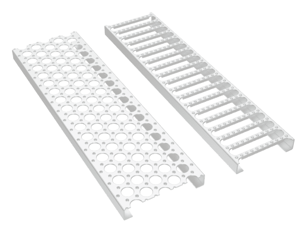 Deux types de grilles de sécurité avec des structures différentes.