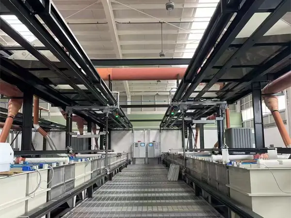 Stainless steel grating in a Mexican factory walkway