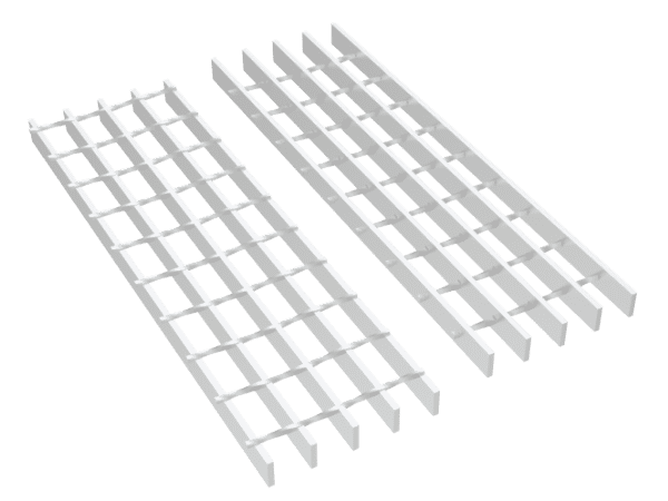 Dos tipos de rejillas de acero con diferente estructura.