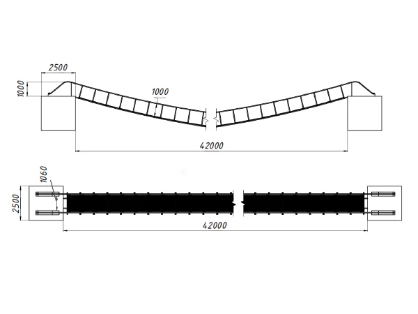 A drawing of steel grating used on bridges