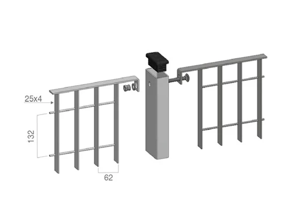 Steel grating fence with 62 × 132 mm mesh size
