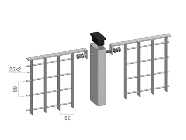 Steel grating fence with 62 × 66 mm mesh size