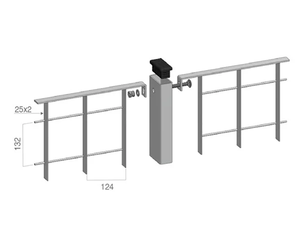 Steel grating fence  with 124 × 132 mm mesh size