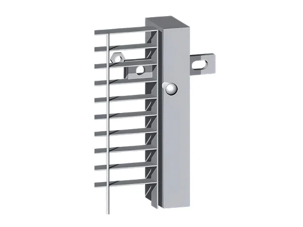 Solid rectangular steel with screws