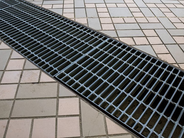 Trench grate and frame is laid in roads.