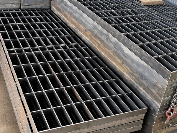 Waterjet table steel grating finished product.