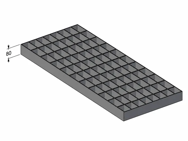Waterjet table steel grating 3D structure.